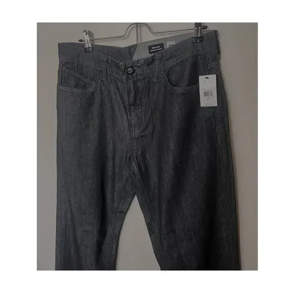 NWT Volcom Solver Denim Jeans Modern Straight Men’s Size 32x32 Gray - Picture 2 of 10